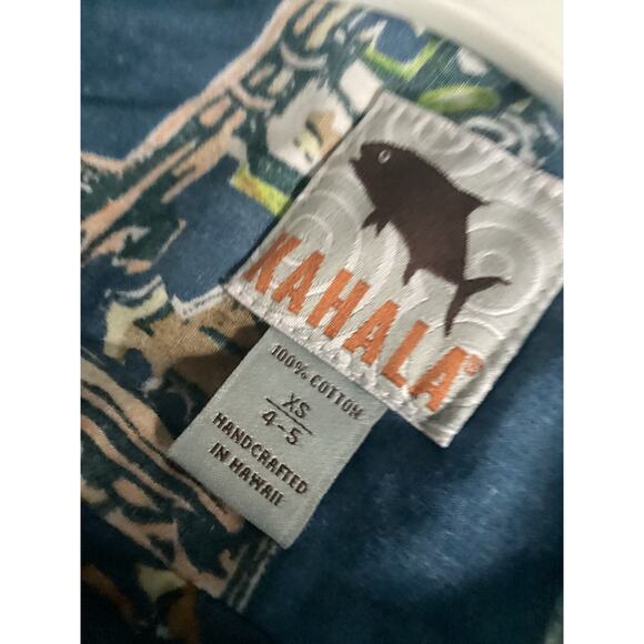 Kahala Hawaiian Palm Trees Vintage Car Short Sleeve Shirt Size XS for Boys - Picture 5 of 5